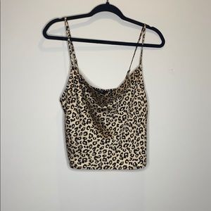 scoop neck fake silk cami